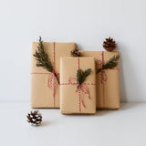 red and white jute twine