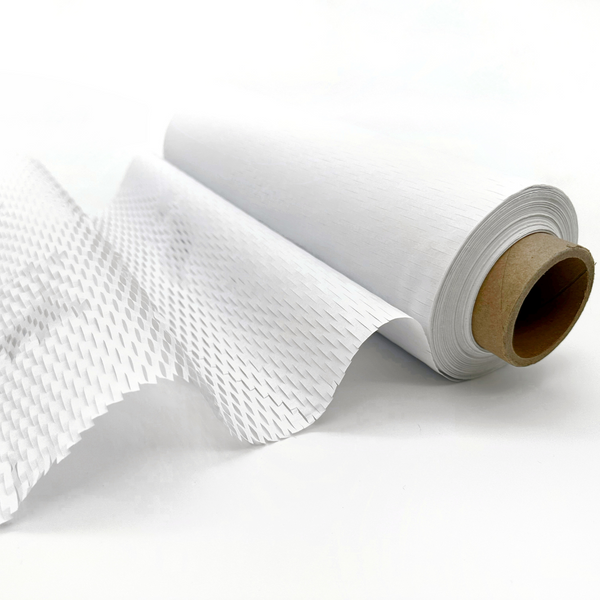 19.7" Honeycomb Packing Paper Roll - White